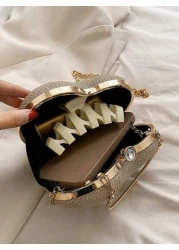 Glamorous Glitter Bling Sequin Luxury Shiny Women s Heart Shaped Rhinestone Evening Clutch Bag Luxury Designer Girls Glitter Crystal Handbag With Chain Strap Y2k Style Novelty Bag Purse For Wedding Pa