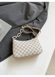 حقيبة تسوق من الجلد المدبوغ بالزهور الرجعية اللون بيج مع زخارف معدنية، حقيبة كتف للسيدات