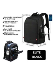 Black Water Resistant Large Capacity Anti Theft Backpack Suitable For Teenagers And Students School Supplies School Bag College Outdoor Activities Travel Hiking Work Business Leather Bag Christmas Hol