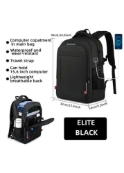 Black Water Resistant Large Capacity Anti Theft Backpack Suitable For Teenagers And Students School Supplies School Bag College Outdoor Activities Travel Hiking Work Business Leather Bag Christmas Hol