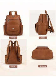 NEWHEY Backpack Purse For Men PU Leather Backpack Purse Designer Convertible Backpack Purse Waterproof Backpack Purses 13 3 Inch Men s Fashion Backpack Handbags For Work Travel College