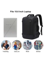 EZUOLA 40x20x25 Cm Handbag Luggage Lightweight Waterproof Travel Bag With Laptop Compartment Suitable For Men Women Students Business People School Gym Travel Business Black And Blue Holiday Essential