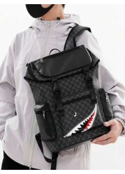 حقيبة ظهر رجالي كاجوال، حقيبة سفر وظهر عصرية مع غطاء قابل للطي، خفيفة الوزن وقابلة للحمل، مناسبة للسفر والتخي