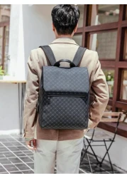 Men s Large Capacity Classic Floral Flip Cover 15 6 Inch Laptop Backpack Business Dual Shoulder Bag Travel Backpack Suitable For Business Trip Back To School Travel Father s Day Gift