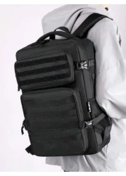 Outdoor Multi Pocket Backpack Men Purse Can Hold 15 6 Inch Computer Bag Lightweight School Bag Large Capacity Travel Bag Commuter Convenient Day Bag Multi Functional Book Bag For Students Junior High