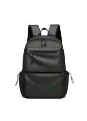 Men s Backpack For Casual Travel Laptop Compartment Korean Fashion Stylish Student Schoolbag Solid Color Rucksack