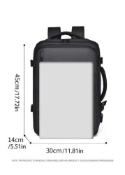 Men Backpack Rucksack Business Backpack With USB Charge Port 1pc Expandable Laptop Backpack Casual Multi Pocket Daypack Large Capacity Fashion Backpack High Quality Waterproof Oxford Male Travel Commu