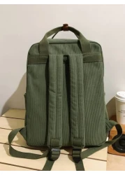 Teenagers Small Corduroy Backpack Lightweight Casual High School College 14 Inch Laptop Travel Bag Backpack Rucksack Dad College Bag School Bag Gifts Fall Christmas Scream Bag Backpack Winter Gifts Ca