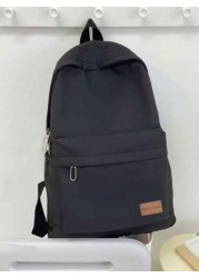 1 Pc Unisex Solid Color Fashionable Backpack Versatile High Capacity Casual Commuter School Bag Summer Summer Bag Spring Break Vacation Men Bags Black Bag Pack Backpacks Travel Must Haves Large Bag Sc