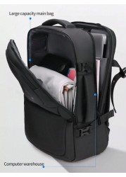 1pc Expandable Large Capacity Travel Backpack Outdoor Beach Bag School Student Backpack Weekend Overnight Bag With Wet Dry Separation Multiple Pockets Scratch Resistant Water Resistant Fabric Holiday