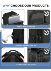 Large Travel Backpack Business Laptop Backpack Cabin Bag 40x20x25 Carry On Backpack Airline Approved Water Proof Backpack Multi Functional Independent Shoe Warehouse Dry Wet Separation Layer Travel Ba