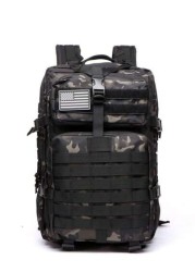 50L 1000D Nylon Water Proof Trekking Fishing Hunting Bag Backpack Outdoor Rucksacks Ruck Sack Travel Camping Weekend Large Capacity Carry On Utility Gift Bag Water Proof Camping Multi Functional Vacat