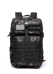 50L 1000D Nylon Water Proof Trekking Fishing Hunting Bag Backpack Outdoor Rucksacks Ruck Sack Travel Camping Weekend Large Capacity Carry On Utility Gift Bag Water Proof Camping Multi Functional Vacat