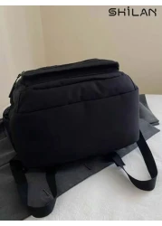 SHILAN حقيبة ظهر للطلبة الجامعيين، حقيبة سفر عالية السعة، موضة كورية، كاجوال