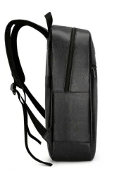 Vintage 15 6 Inch Laptop Backpack For Men Leather Look Slim Computer Bag Casual Travel Rucksack In Brown And Black