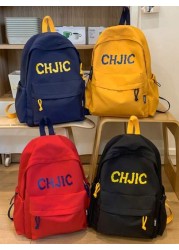 New Fashionable Contrasting Letter Print Backpack With Unique Design For Students Large Capacity Campus Backpack Commuting Backpack Nylon