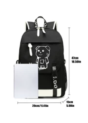 15 Inch Men Cartoon Bear Graphic School Bag School Bags Schoolbag School Backpack For School Daypack Laptop Bag Computer Bag Book Bag Rucksack Shoulder Bag Travel Bag Sport Bag College Bag Business Ou