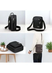 حقيبة كتف للرجال من القماش الأكسفورد ، محفظة متعددة الجيوب ،حقيبة رسائل غير رسمية بسعة كبيرة مقاومة للماء لحم