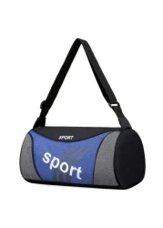 Casual Color Block Cylindrical Sports Sling Bag Leisure Letter Graphic Cylindrical Sports Gym Bag Portable Zipper Lightweight Travel Handbag Fashionable For Daily Use Large Capacity Luggage Bag Workou