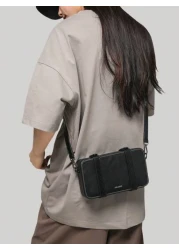 peach tree Men s PU Waterproof Messenger Bag Crossbody Bag Shoulder Bag Small Square Bag Business Casual Style With Detachable Pouch Ideal For Business Trips Storing Toiletries And Tools Large Capacit