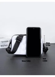 Mini Simple Rhombus Crossbody Bag Shoulder Bag Water Resistant PVC Hard Shell Bag For Men Casual And Versatile College Bag Summer Dad Bag For School Multi Functional Messenger Bag Sling Bag Student La