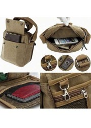 Men s Canvas Messenger Bag Stylish Shoulder Bag With Multiple Pockets Perfect For Outdoor Travel Crossbody Bag Sling Bag Side Bag Square Bag For Holiday School Bag Students Fall Bag Cylinder Bag Old M