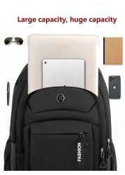 Leisure Sports Style Nylon Backpack Can Hold 15 6In Computer Bag Large Capacity School Bag Lightweight Multi Functional Travel Bag Convenient Storage Day Bag Fashion Business Trip Bag Suitable For Stu