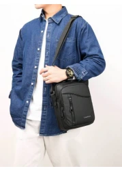 حقيبة صغيرة خفيفة الوزن مقاومة للماء كلاسيكية حقيبة كتف مائلة هدايا للرجال ضروريات السفر والعطلات هدايا الأب