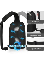 Sling Bag For Men Lightweight Waterproof Chest Crossbody Bag Anti Theft Multipurpose Sling Backpack For Outdoor Sport Business
