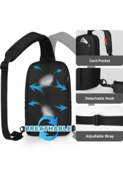 Sling Bag For Men Lightweight Waterproof Chest Crossbody Bag Anti Theft Multipurpose Sling Backpack For Outdoor Sport Business