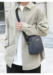 peach tree حقيبة صدر كاجوال مقاومة للماء من البولي يوريثان، حقيبة كروسبودي للكتف للرجال ، حقيبة رسول بلون بسيط عتي