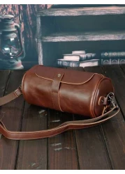 حقيبة كروس بودي اسطوانية ، حقيبة جانبية ، حقيبة كتف متعددة الوظائف مقاومة للماء لرجال الأعمال وللكلية والسفر