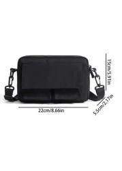 حقيبة مربعة من البوليستر بجيب أمامي بسحاب، هدية للأب، حقيبة كتفية لطلاب المدارس والجامعات للسفر والكلية والم