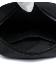 Portable Mini Letter Patchwork Crossbody Shoulder Bag For Phone Suitable For Work Shopping Sports And Travel Sling Vacation School Summer Carry On Polyester Black Personalized Gifts Dad Husband Boyfri