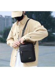 Men s Casual Multi Pocket Square Bag Waterproof Nylon Shoulder Bag Valentine s Day Gift Father s Day Gift Crossbody Sling Vacation School Summer Carry On Polyester Black Personalized Gifts Dad Husband