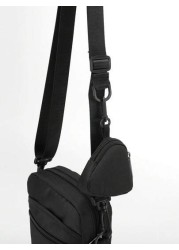 peach tree Nylon Sling Bag For Men Shoulder Crossbody Bag Small Pouch Headphone Holder Casual Lightweight Messenger Bag Business Office Accessory Gift For Teens College Students Christmas Mini Bag Sma