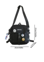 High School Students Multifunctional Sling Bag Shoulder Bag Casual Bag Men Letter Graphic Square Bag Schoolbag For Travel College Outdoor Sports Commute Multiple Pockets Messenger Bag Sling Bag Christ