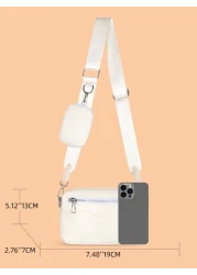 Mini Men Quilted Square Bag With Coin Purse Handbag Schoolbag Sling Bag Sport Bag For Student College School Bag Multi Functional Sling Bag Students Fall Messenger Bag Old Money Christmas Scream Bag B