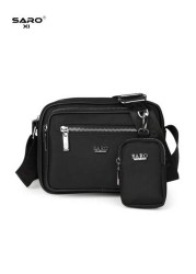saroxi 1pc Men s Shoulder Bag Side Pocket Messenger Bag Crossbody Bag Square Bag Multi Function Scratch Resistant And Durable PU Leather Casual Style Black And Brown Gift For Men Boyfriend Teacher