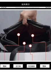 Men s Genuine Leather Shoulder Bag Horizontal Korean Style Business Casual Top Grain Leather Messenger Crossbody Bag