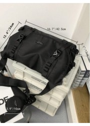High School Students University Multifunctional Sling Bag Casual Bag Men Buckle Decor Letter Graphic Crossbody Bag With Coin Schoolbag College Outdoor Christmas Men Bag Student Bag College Bag Laptop