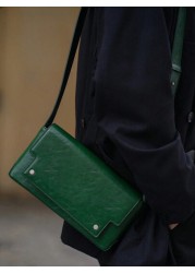 الحقيبة المربعة الخضراء ذات الرباط القابل للتعديل، حقيبة كروس بودي، حقيبة جانبية، حقيبة صندوق، حقيبة مدرسية