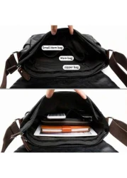 حقيبة كتف بتصميم أنيق على شكل مغلف - حقيبة كتف عملية للرجال - جلد بوليسترين، كاجوال للأعمال، متناسقة مع جميع ال