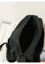 حقيبة رسول ذات رقعة لجيل الشباب ، حقيبة كتف أسود كاجوال للطلاب والتنقل ، حقيبة متقاطعة الجسم للرجال ، حقيبة جا