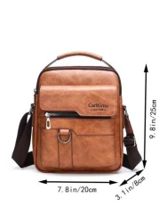 Men s Handbag Men s Shoulder Bag Retro PU Leather Vertical Hand Business Casual Bag Schoolbag