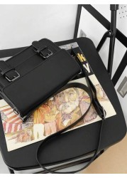 Casual Solid Color Versatile Flap Shoulder Bag Gift Sling Bag For Men Messenger Bag