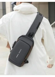 New Motorcycle Bag With Password Lock Anti Theft Crossbody Bag Men Sports Outdoor USB Interface Chest Bag Sling Bag