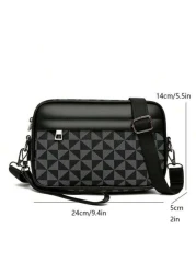 Fashion Color Blocking Pinwheel Weave Crossbody Bag Suitable For Work And Shopping With Zipper Closure Random Color College Bag Summer Dad Old Money Bag Multi Functional Purse Holiday Bag Tote Bag Che