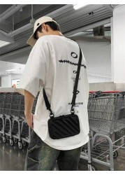 Men s Solid Color Structured Box Bag Adjustable Shoulder Strap Crossbody Bag Christmas Fall University Cross Body Bag Gifts Scream Bag Winter Christmas Gifts Thanksgiving Travel Purse Holiday Tote Bag