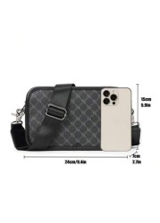 Crossbody Bag Shoulder Bag Square Bag Multifunctional Water Proof For College For Business Travel PU Leather Minimalist Retro Business Streetwear Stylish Purse Holiday Bag Gym Bag Checkered Plaid Styl